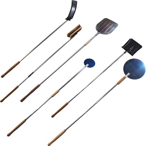 KIT PALE SET PALA PIZZA FORNO A LEGNA 6pz COMPLETO SPAZZOLA GRANDE (1/2)