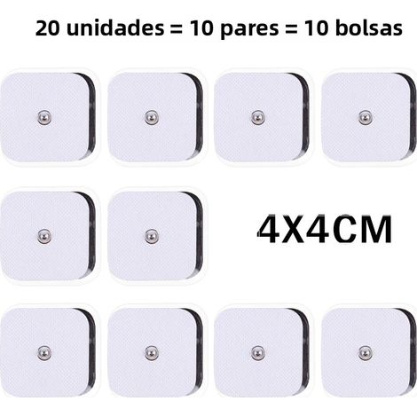 (20 pièces, 4 x 4 cm) Patchs de gel auto-adhésifs de rechange pour appareil de massage TENS à impulsions (1/5)
