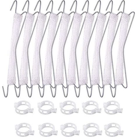 Lot de 10 crochets à tomates avec corde. tomates et concombres. serres pour légumes.10 crochets (10 mètres de fil) + 20 boucles (1/4)