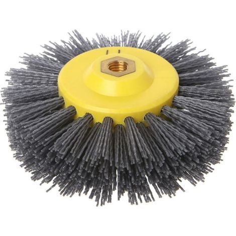 Roue de Polissage en Nylon pour Nettoyage et Élimination Poussière Argenté Brosse de Meulage pour Meuleuse Électrique et Perceuse Électrique (1/5)