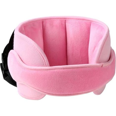 Poggiatesta per seggiolino auto per bambini, poggiatesta regolabile, comodo supporto per il collo, cuscino protettivo rosa. (1/3)