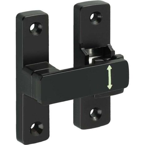 Loquet Porte à 90° et 180°, Verrou Porte Coulissante 7.8 CM, Loquet Porte En Alliage de Zinc, Pour la Maison, Jardin, Armoires, Pratique et Robuste, Noir (1/4)