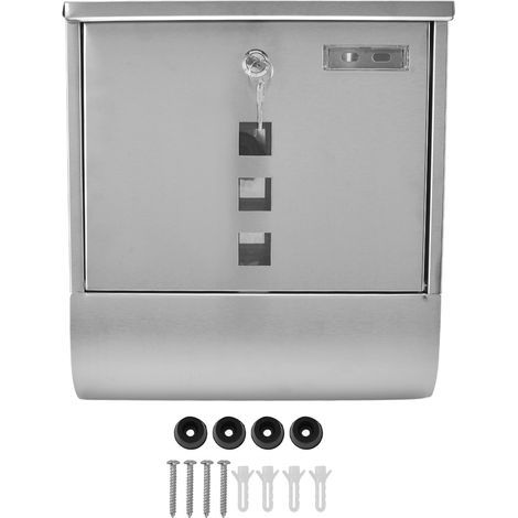 Stainless steel hanging mailbox, European style, narrow slot, lockable, outdoor garden mailbox (1/5)