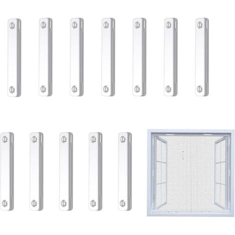 Boucles de montage de fenêtre, 12 aimants de fenêtre anti-moustiques, aimants de fenêtre autocollants, autocollants anti-moustiques, (blanc)