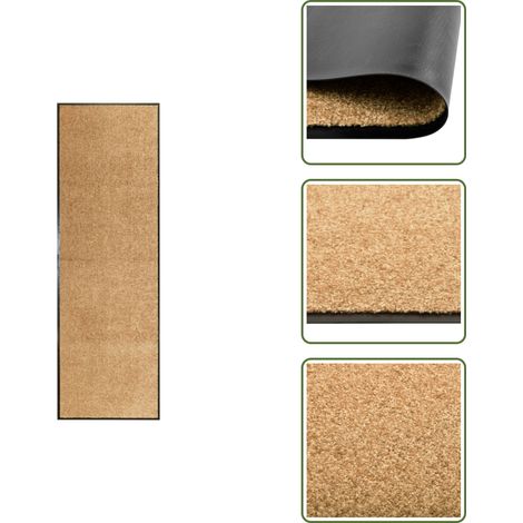 Alfombra antideslizante - vidaXL Felpudo lavable crema 60x180 cm - Felpudo crema