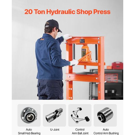 Presse d'Atelier 20 T, Presse Hydraulique à Cadre en H, avec Plaque de Pressage et Support Triangulaire, réglable, autoportant, ave… (1/5)