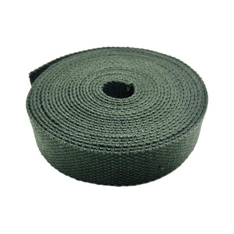 Cinghia in cotone robusta e resistente, lunga 9 metri, adatta per realizzare tracolle, maniglie, cinghie per borse e borse per attrezzatura da esterno, colore verde militare. (1/5)