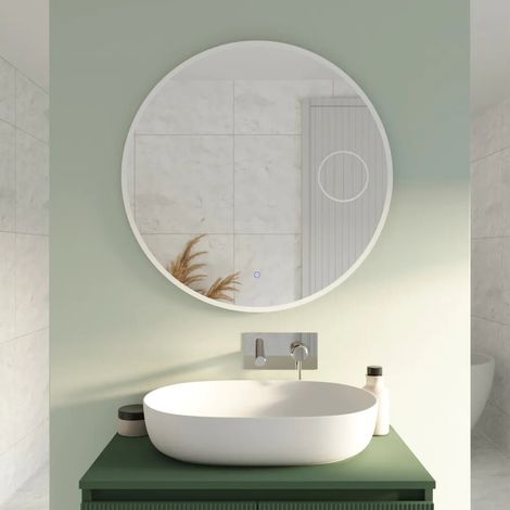 Specchio led tondo 80cm luce calda neutra fredda antiappannamento e ingranditore Matar (1/4)