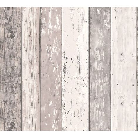 Holz Tapete Profhome 855053 Vliestapete glatt in Holzoptik matt braun creme 5,33 m2