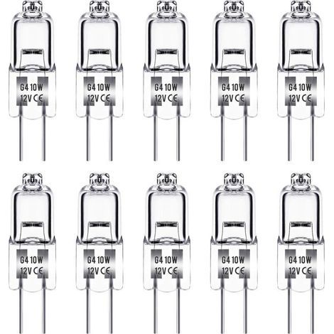 Ampoule spécifique, Ampoule G4 12V 10W,Lampe à Capsule Transparente lot de 10 (1/4)