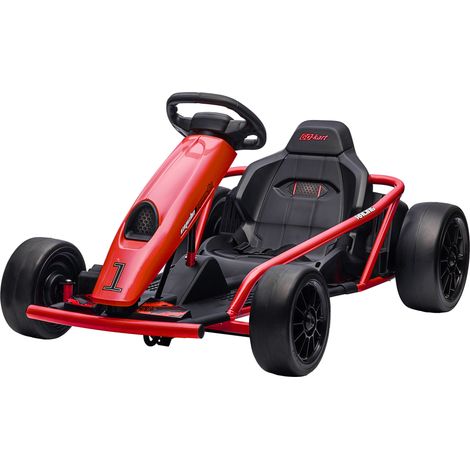 24V Electric Go Kart for Kids, Drift Ride-On Racing Go Kart 2 Speeds, for Boys Girls Aged 8-12 Years Old, Red (1/5)