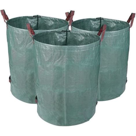 SD10846 - Lot de 3 sacs de jardin réutilisables 272 L, résistants aux déchirures, en polypropylène durable. (1/4)