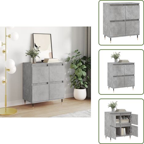 Sideboard Betongrau 60x35x70 cm Holzwerkstoff - Sideboard - Wohnwand - Regal - Wohnzimmermöbel - Holzmöbel (1/5)