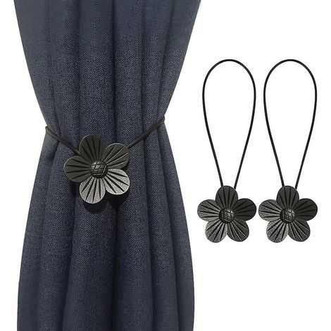 2pcs Embrasse Forme De Fleur Rideaux Magntique Attache Rideau Aimant Boucle De Rideau Magnifique Clip Rideau En Motif D'etoile Accessoires Pour R (1/5)
