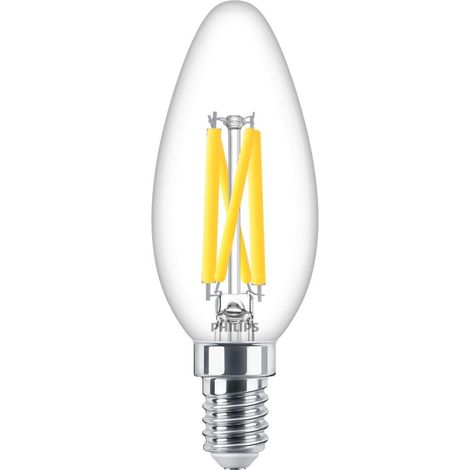 ampoule LED Flamme E14 40W Blanc Chaud Claire, Verre, Compatible Variateur (1/2)
