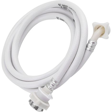 Tuyau d'arrivée d'eau pour machine à laver, flexible blanc de 3 mètres, raccord de connexion universel, longueur 3m, idéal pour lave-linge. (1/5)