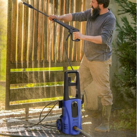 Nettoyeur haute pression 1800 W 150 bar 510 l/h avec tuyau 6 m, à roulettes, bleu DESVIAE (1/5)