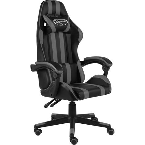 vidaXL Sedia da Gaming Nero e Grigio in Similpelle (1/5)