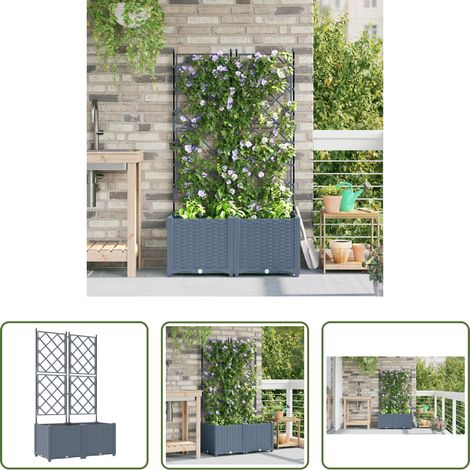 Pot de jardin - Cache-pot de jardin 2 pcs Gris Clair 80 x 40 x 143 cm Acier (1/5)