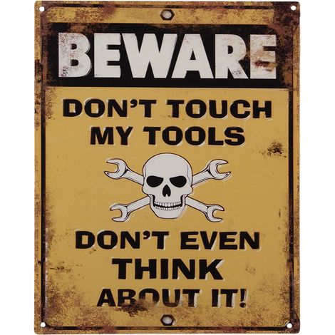 Plaque Murale en Fer avec Texte Panneau Décoratif Jaune 20 x 25 cm - PANGIVO (1/2)
