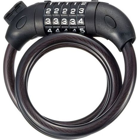 Câble antivol robuste à combinaison à 5 chiffres avec support de montage pour vélos de route et VTT (1/5)