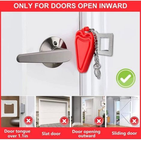 1 serrure portable pour voyage + sécurité intérieure rouge – confidentialité & protection renforcées (1/5)