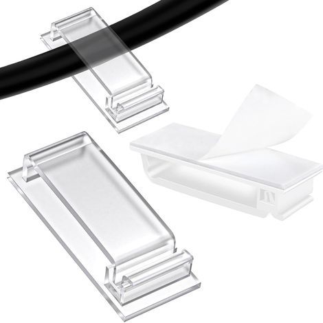 30er-Pack Kabelclips, selbstklebende Kabelorganisatoren, Kabelbinder, Kabelhaken, für Büro/Zuhause/TV/Ladegerät/Auto (1/5)