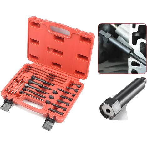 Kit di attrezzi per la rimozione delle candelette, set da 22 pezzi, in acciaio rapido, compatibile con motori diesel, efficace per candelette rotte, adatto per la manutenzione in officina e progetti f (1/5)