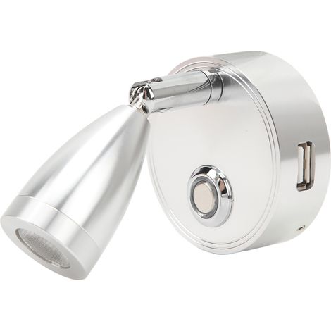 LED-Leselampe für Wohnmobile, Innenbeleuchtung für Boots-/Yachtkabinen, 3 einstellbare Farben, Touch-Steuerung, DC10-30V, silber, Nachttischlampe. (1/5)