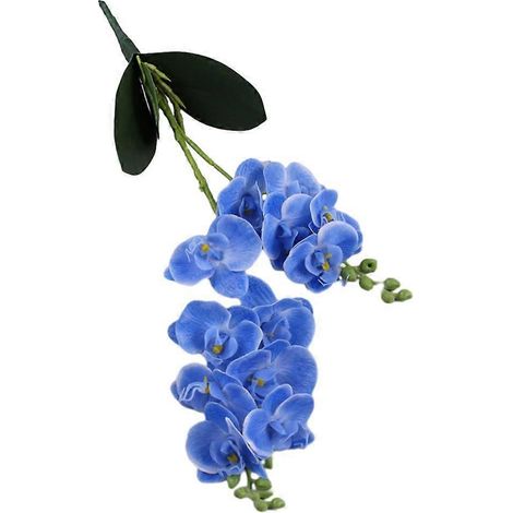 Orchidée papillon artificielle, fleurs en plastiquebleu (1/5)