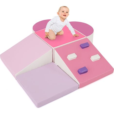 Blocs d'escalade en mousse pour enfants - 6 pièces, rose