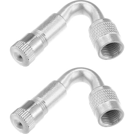 Tige De Valve De Pneu 45 Degré Argenté Métal Métal, Filetage M8x0.8, Dimensions 3.9x2.6cm, Placement Gauche Droite Avant Arrière, Convient Jantes Tubeless (1/5)