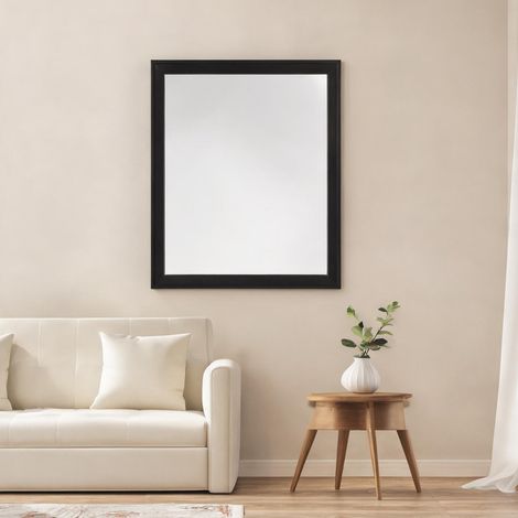 Décoration murale Miroir mural noir 50 x 70 cm cadre MDF (1/5)