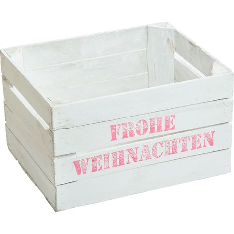 Obstkisten "FROHE WEIHNACHTEN" - weiß