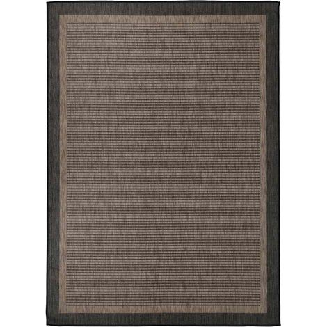 Tapis d'extérieur à tissage plat en polypropylène marron foncé 200 x 280 cm - PANGIVO (1/5)
