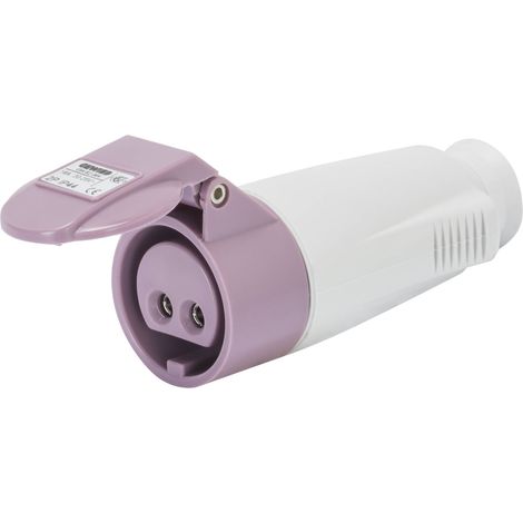 Presa Mobile Dritta IP44 2P 16A 20-25V 50-60Hz Viola Cablaggio A Vite