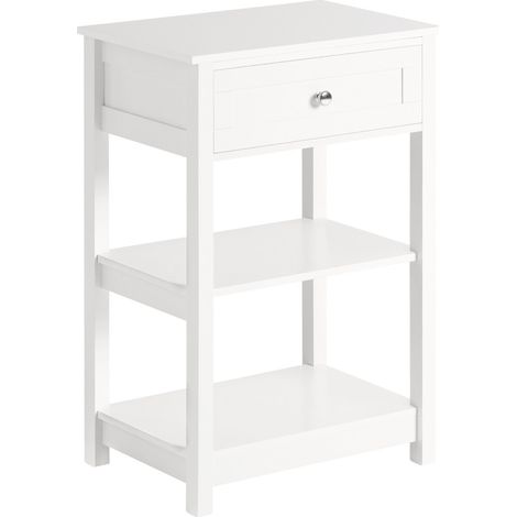 SoBuy Bedside Table Beside End Table  with Drawer,FBT46-W