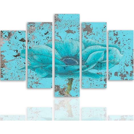 Tableau fleur bleue - 150 x 100 cm
