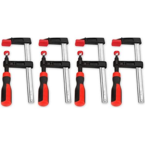 Pinces à tige 4 pièces, pinces à sertir forgées en forme de F pour le travail du bois et les barres d'armature