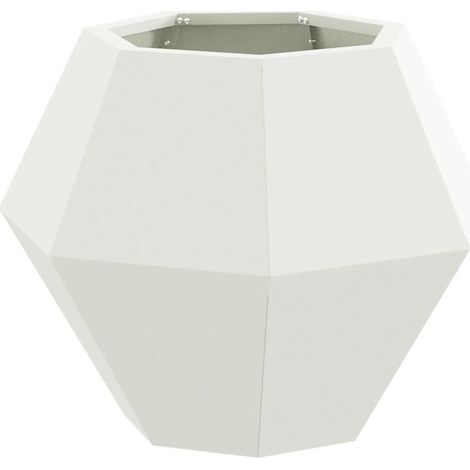 Jardinière rectangulaire extérieure jardin 50 x 50 x 40 cm esthétique durable en acier blanc (1/5)