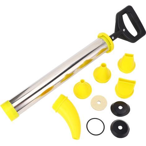 Applicateur de pointage d'outil manuel de jointoiement de mortier de ciment en acier inoxydable 5 en 1 avec buse de remplacement (1/5)