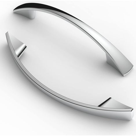 (10 Stück) Möbelgriffe aus Chrom – 96 mm Lochabstand für Schubladen, Schränke und Küchen (1/4)