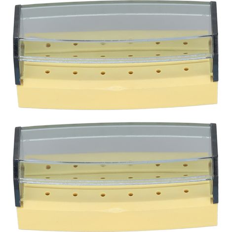 Boîte de rangement jaune pour 2 fraises dentaires, 18 trous, nettoyant, autoclavable, organisateur de laboratoire dentiste. (1/5)