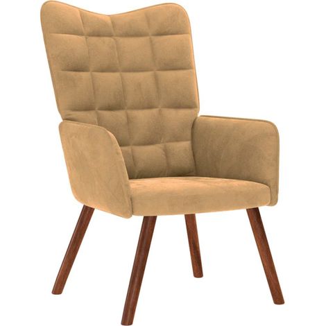 Sillón de relax de terciopelo marrón vidaXL (1/5)