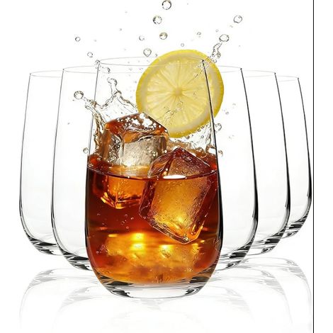 Lot de 6 Verres à Cocktail et Jus - Gobelets Polyvalents en Verre pour Mojito, Thé Glacé, Boissons Fraîches - Design Élégant pour Cuisine et Bar (1/5)
