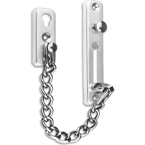 chaîne de sécurité de porte Serrure de porte chaîne de porte en fonte d'acier inoxydable Serrure de porte de chaîne avant Protection contre les rayures avec vis Quincaillerie Hôtel Famille Portes inté (1/5)