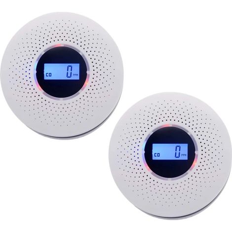 Détecteur de fumée et de monoxyde de carbone lot de 2 capteur CO protection incendie pour sécurité domestique détection précoce alarme fiable (1/5)