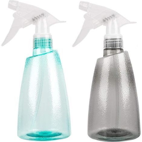 Sprühflasche, leere 500-ml-Kunststoff-Sprühflasche mit verstellbarem Sprühkopf (grün + grau), (1/5)