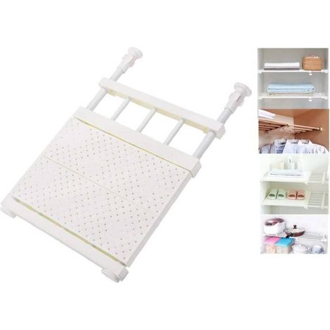 TrAdE Shop Traesio - Scaffale Telescopico Per Armadio Regolabile 35cm Allungabile Da 30-45 Cm Acciaio - (1/5)