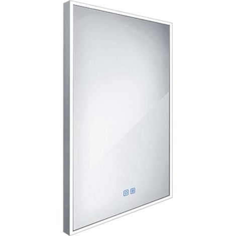 Nimco Specchi - Specchio con illuminazione LED, 50x70 cm, sensore touch, alluminio ZP 13001VX (1/5)
